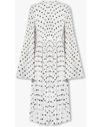 Balenciaga - Pleated Dress With Polka Dot Pattern - Lyst