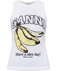 Ganni - Top With A Print - Lyst