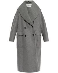 Lanvin - Wool Coat With Detachable Collar - Lyst