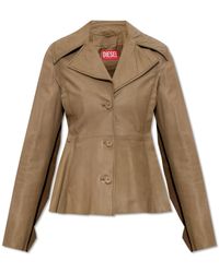 DIESEL - Leather Jacket 'L-Atoya' - Lyst