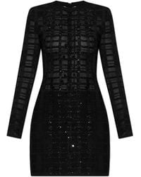 Balmain - Dress With Shimmering Sequins - Lyst