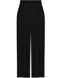 McQueen - Wool Pleated Trousers - Lyst