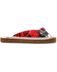 Dolce & Gabbana - Floral Motif Slides - Lyst