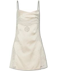 Off-White c/o Virgil Abloh - Satin Dress With Lace Inserts - Lyst