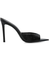 Black Suede Studio - Leather Heeled Mules "Brea" - Lyst