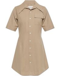 Ami Paris - Wool Dress With A Striped Pattern - Lyst