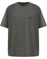 Giorgio Armani - T-Shirt With Embroidered Logo - Lyst