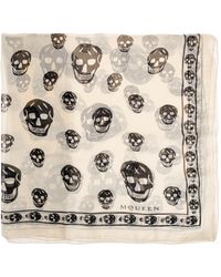 McQueen - Silk Scarf With A Distinctive Skull Motif - Lyst