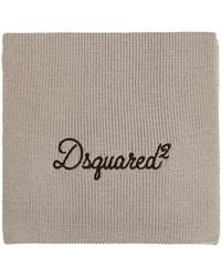 DSquared² - Wool Scarf With Embroidered Logo - Lyst