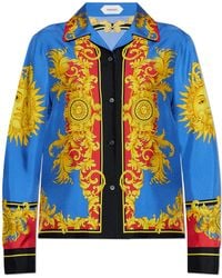 Versace - Silk Shirt With "The Sun" Print - Lyst