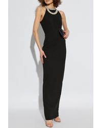 Balmain - Dress With Shimmering Crystals On The Neckline - Lyst
