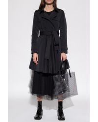 RED Valentino Pleated Trench Coat - Black