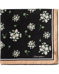 Dolce & Gabbana - Silk Scarf With Floral Motif - Lyst