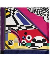 Versace - Silk Scarf With "Teatro" Print - Lyst