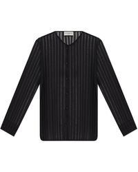 Officine Generale - Shirt With Stripe Pattern - Lyst