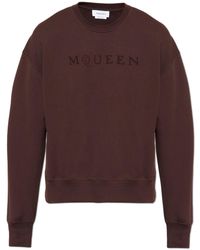 McQueen - Sweatshirt With A Logo And Velvet Finish - Lyst