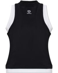 Versace - Cotton Top With Embroidered Logo - Lyst