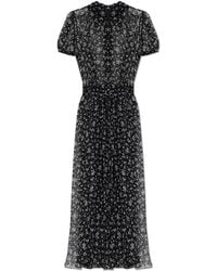 Dolce & Gabbana - Silk Dress With Floral Motif - Lyst
