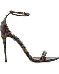 Dolce & Gabbana - Sandals With Animal Motif - Lyst