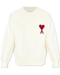 Ami Paris - Wool Sweater With Logo - Lyst