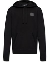 Dolce & Gabbana - Wool Hoodie With Logo - Lyst