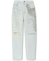 Golden Goose - Jeans With Crystals, , Light - Lyst