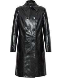Jil Sander - Double-Breasted Leather Coat - Lyst