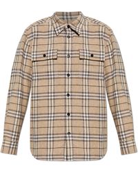 Burberry - Wool Shirt With Check Pattern - Lyst