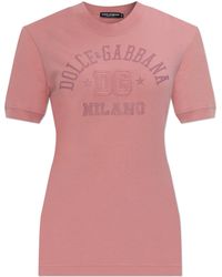 Dolce & Gabbana - T-Shirt With Printed Logo - Lyst
