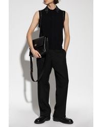 Versace - Wool Pleated Trousers - Lyst