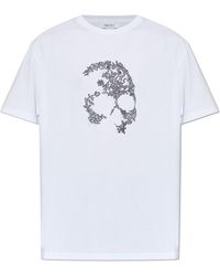 McQueen - T-Shirt With A Distinctive Skull Motif - Lyst