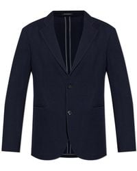 Emporio Armani - Wool Blazer With Notch Lapels - Lyst