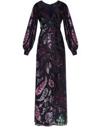 Etro - Dress With A Velvet Floral Motif - Lyst