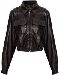Dolce & Gabbana - Leather Jacket With Pockets - Lyst