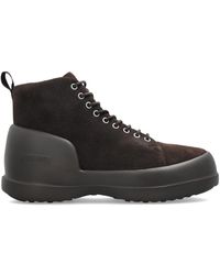 Moon Boot - Suede Shoes 'Mb Mezzaluna Lace Up Mid Suede' - Lyst