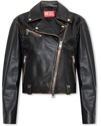 DIESEL - ‘L-Edme’ Leather Jacket - Lyst