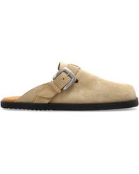 Maison Margiela - Suede 'Tabi' Cut-Out Slides - Lyst