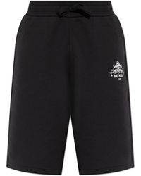 Balmain - Cotton Shorts With Printed Logo - Lyst