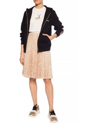 Burberry Deer Print Pleated Skirt - Natural