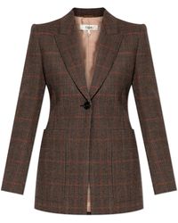 Chloé - Plaid Patterned Blazer - Lyst