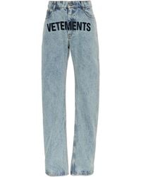 Vetements - Jeans With Embroidered Logo - Lyst