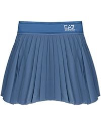 EA7 - Pleated Skirt With Logo - Lyst
