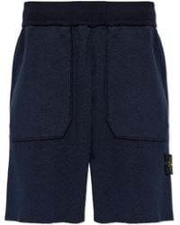 Stone Island - Shorts With Logo Patch - Lyst