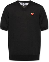 COMME DES GARÇONS PLAY - Wool V-Neck Pullover - Lyst