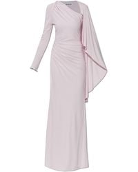 Self-Portrait - Long Dress With Draping - Lyst