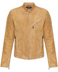 Dolce & Gabbana - Suede Jacket With Stand-Up Collar - Lyst