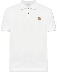 Moncler - Polo Shirt With Logo Patch - Lyst