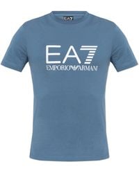 EA7 - T-Shirt With A Printed Logo - Lyst