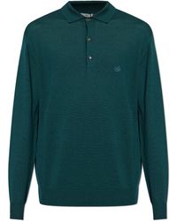 Etro - Wool Polo Shirt With Long Sleeves - Lyst