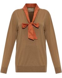 Valentino Garavani - Wool Sweater With Scarf - Lyst